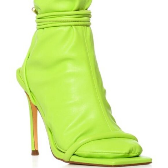 " THE HOTTIE " STILETTO SOCK BOOTIE IN LIME { BRAND NEW !!!!!!!!!!! - Picture 3 of 8